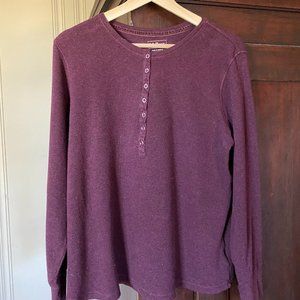 L.L. Bean Thermal Henley, Burgandy, L